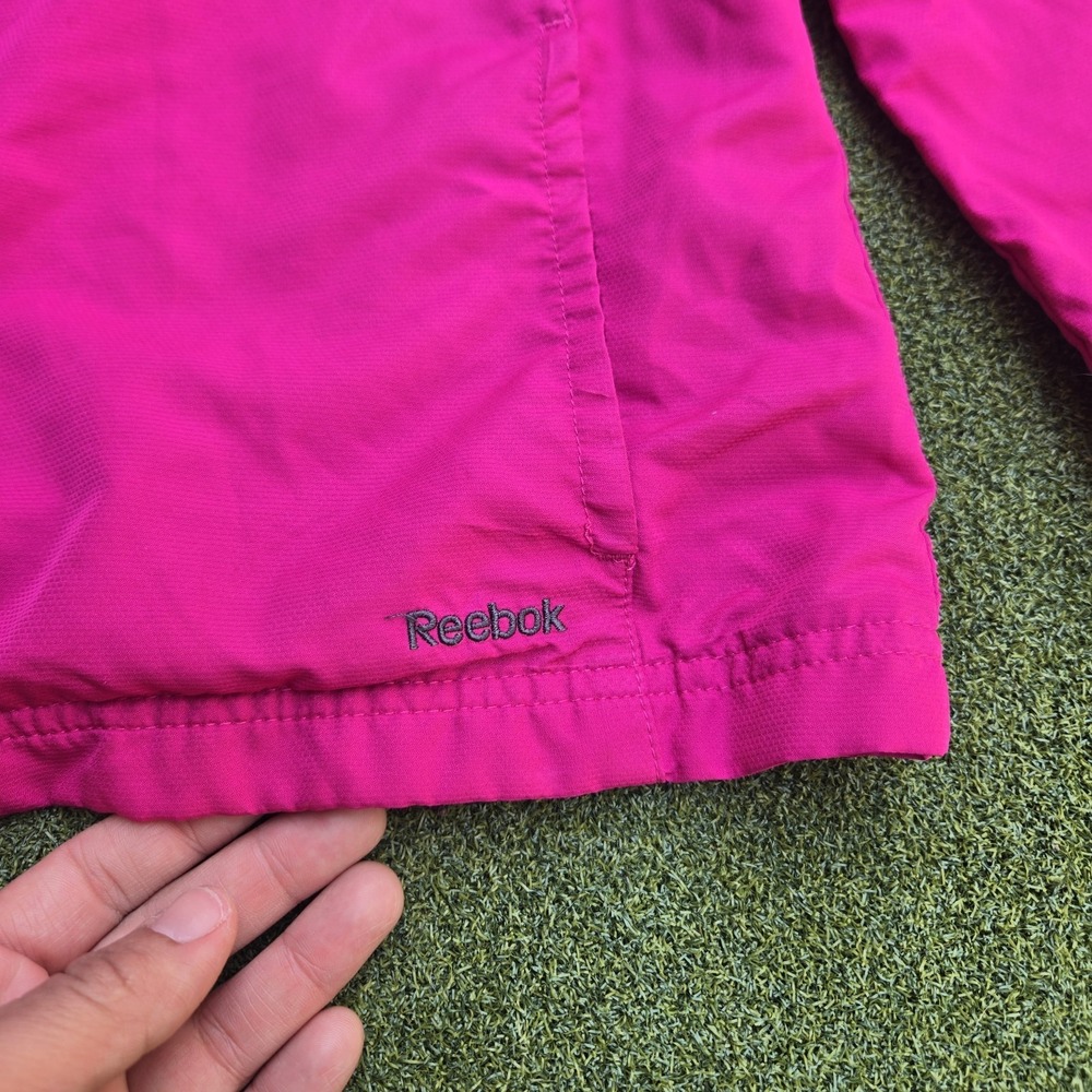 Reebok Jacket Women's Large Pink Windbreaker Long Sleeve Lightweight - Picture 6 of 14